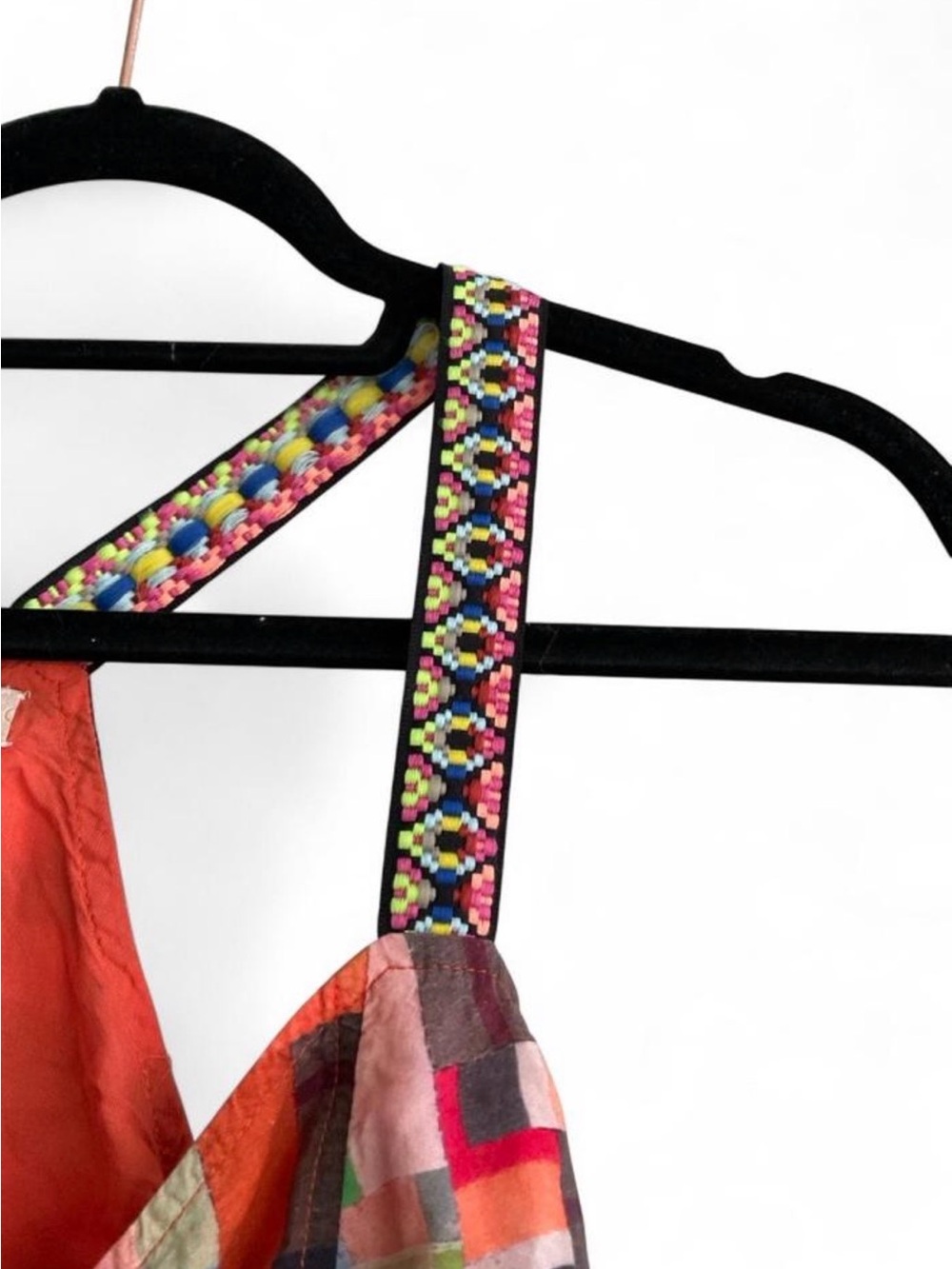 Anthropologie PILCRO Colorful Patchwork Abstract Peplum Button Tank Top SMALL - Picture 9 of 9